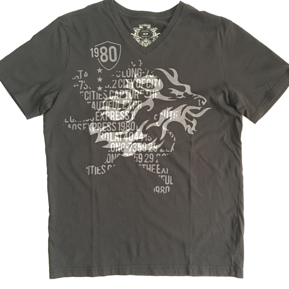 EXPRESS V-NECK T-SHIRT BLACK